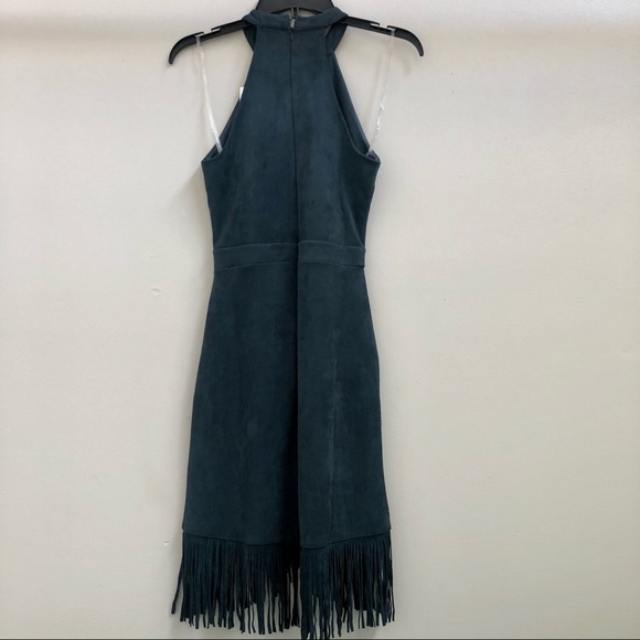 Macy’s Navy Faux-Suede Halter Fringe Dress - Picture 8 of 13